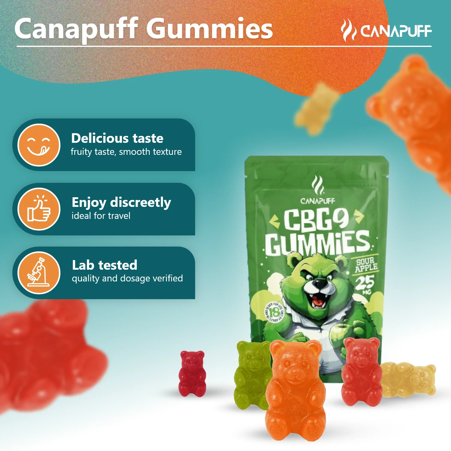 CBG9 Gummies Sour Apple - Image 2