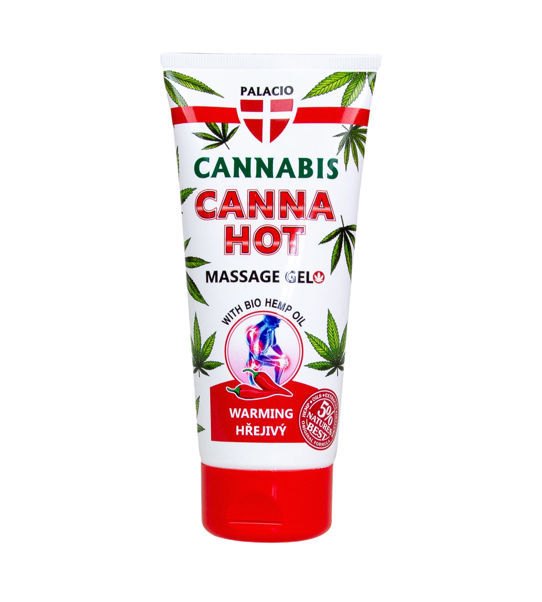 Hemp massage gel CANNAHOT warming, 200ml - Palacio