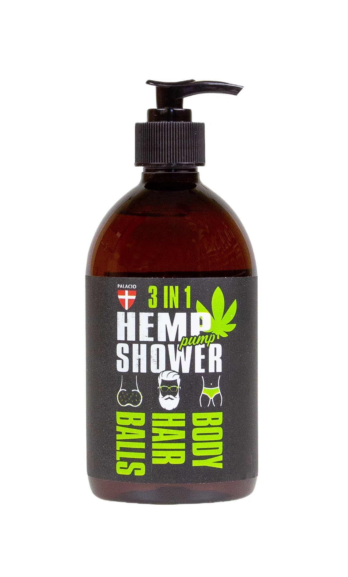Pump 3in1 Hemp shower gel for men, 500ml - Palacio