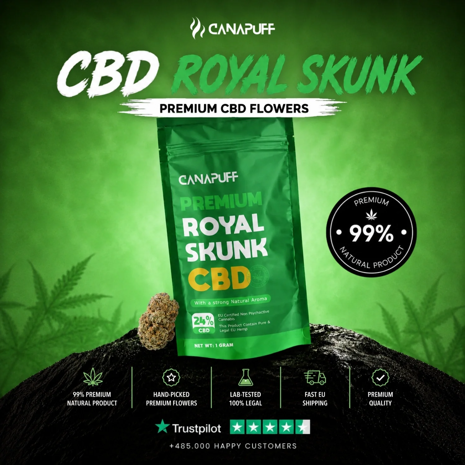 CBD Flowers Royal Skunk 24% - Image 2