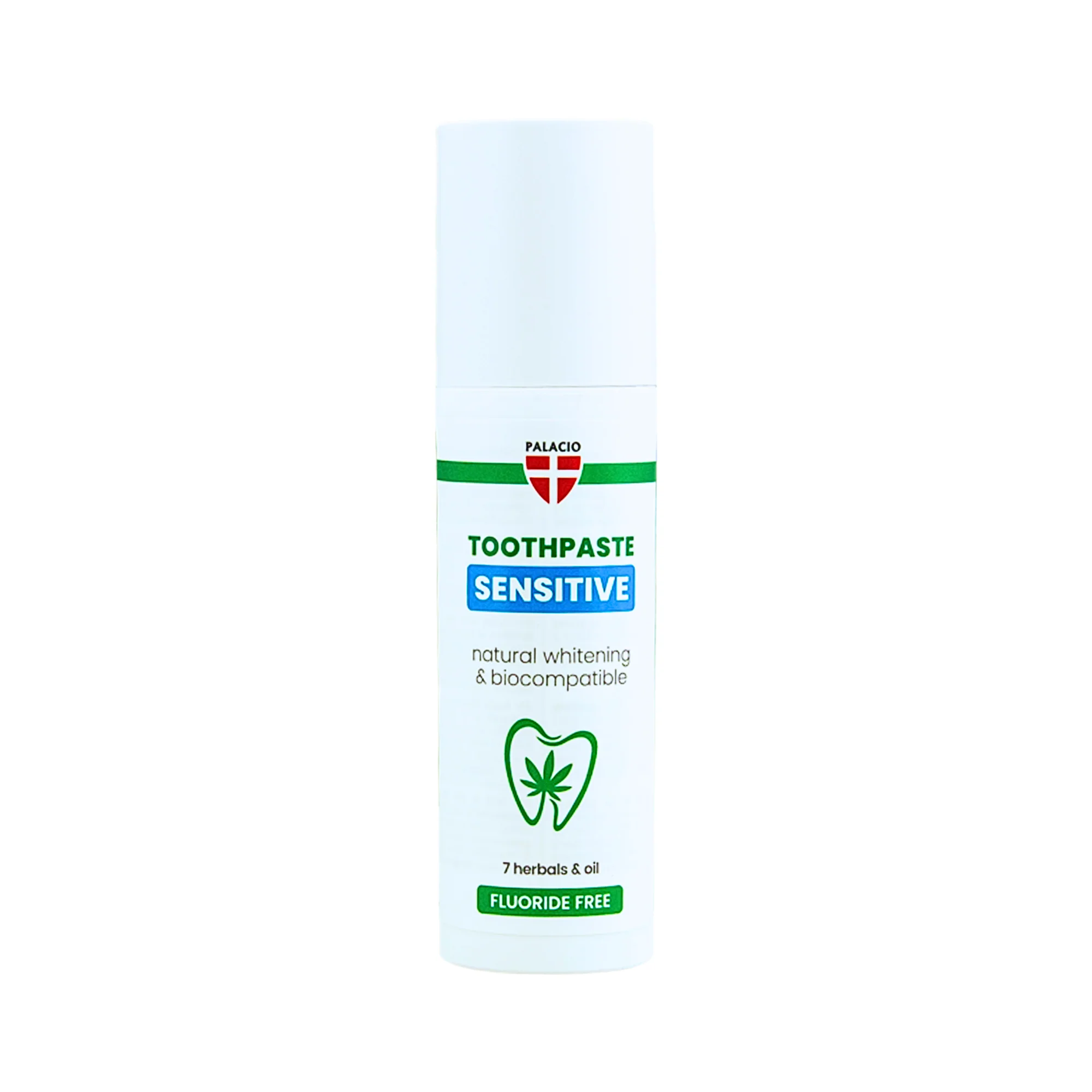 Sensitive toothpaste biocompatible with hemp oil and hydroxyapatite, 75 g - Palacio